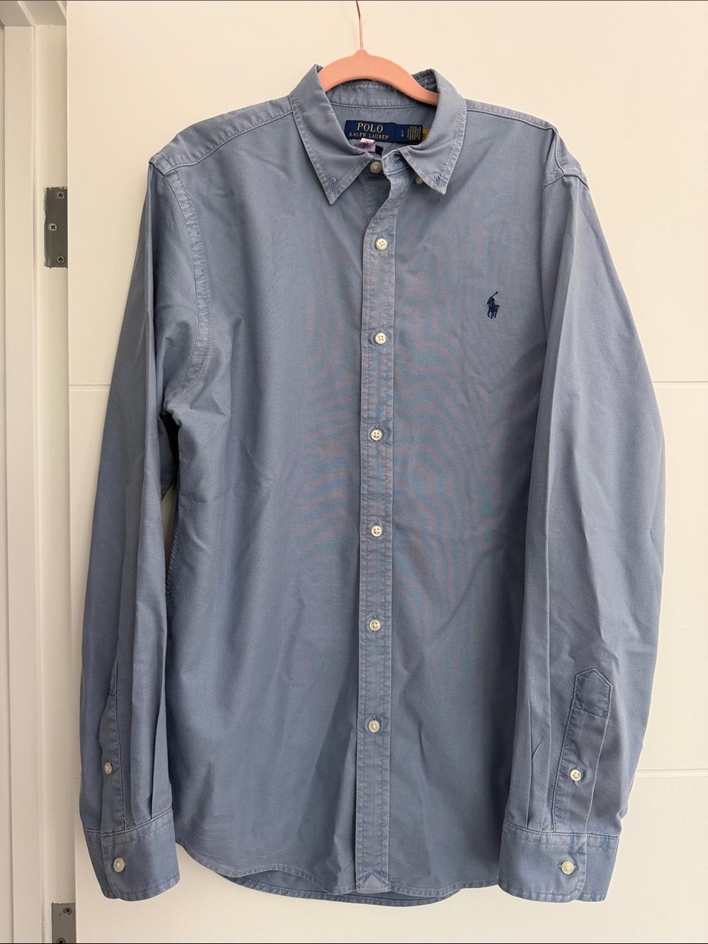 Polo by Ralph Lauren Men's Button-Down Shirt in Blue with Embroidered Pony
